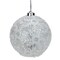 Gerson 4ct Battery Operated Pre-Lit Silver Glitter Snowflake Christmas Ball Ornaments 6" (150mm)
